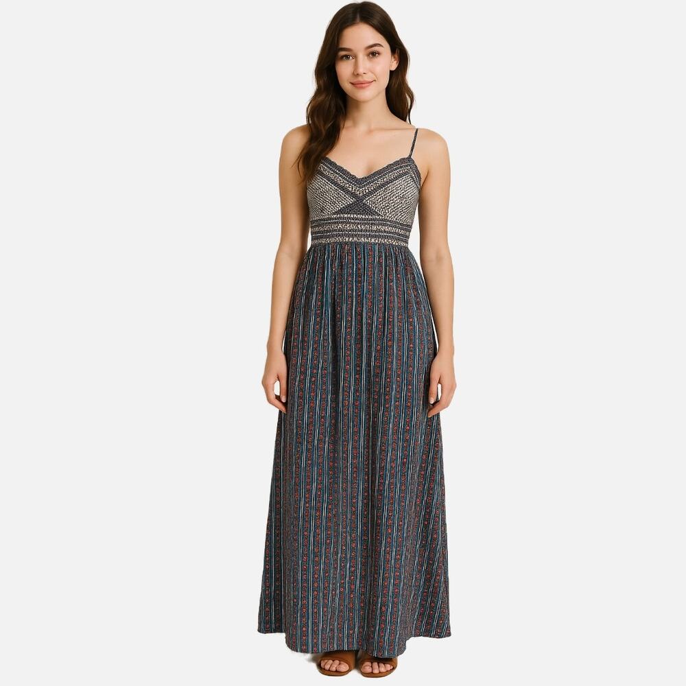 Old Navy Maxi Dress Y2K Babydoll Coquette Cottage Country Prairie Floral M